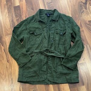 Tahari Olive Linen Jacket